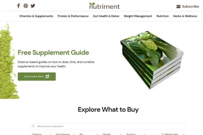 Screenshot Of A Website Offering A Free Supplement Guide Titled 