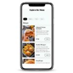 Smartphone Displaying A Food Ordering App With A Menu Featuring Burgers Including Options Like 